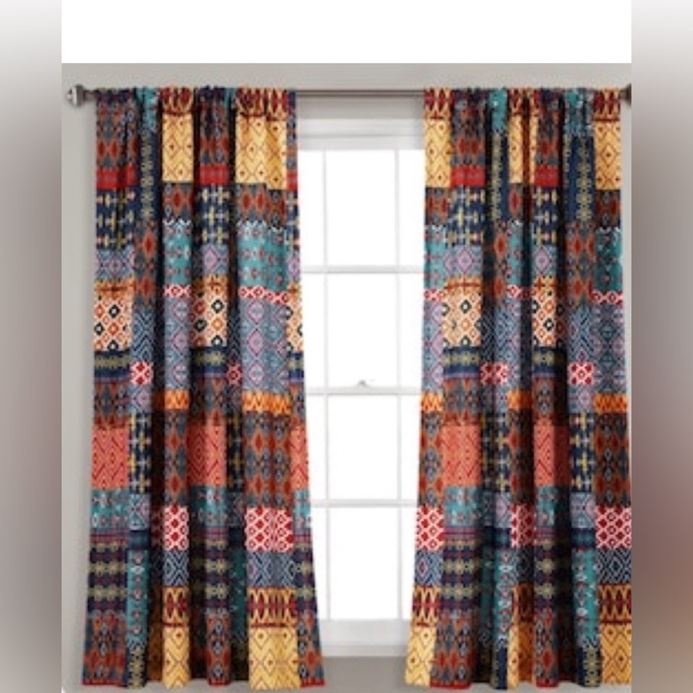 New-Boho Patchwork Multicolor Window Curtains